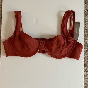 J Crew Cooper/Rust colored Bikini Top 34C
